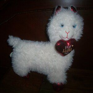 Homerbest Alpaca Llama Ivory Valentines Heat Stuffed Animal 8” Plush Lovey Toy